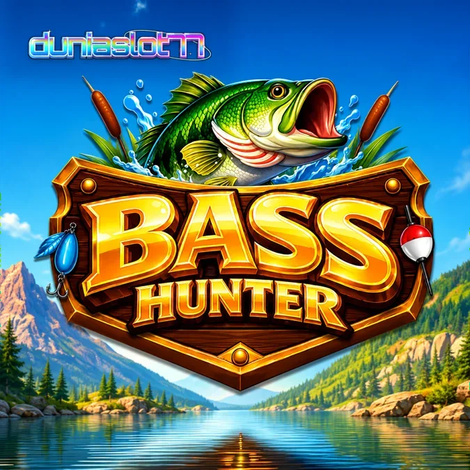 Tampilan visual slot Bass Hunter dengan latar belakang danau yang tenang